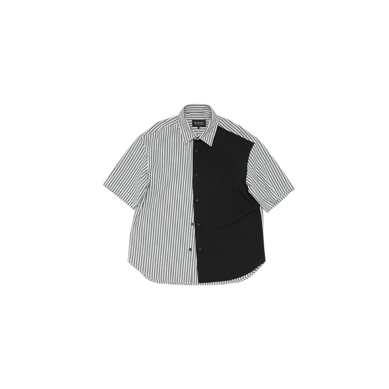 Grid Relaxed Roundcut Half Shirt